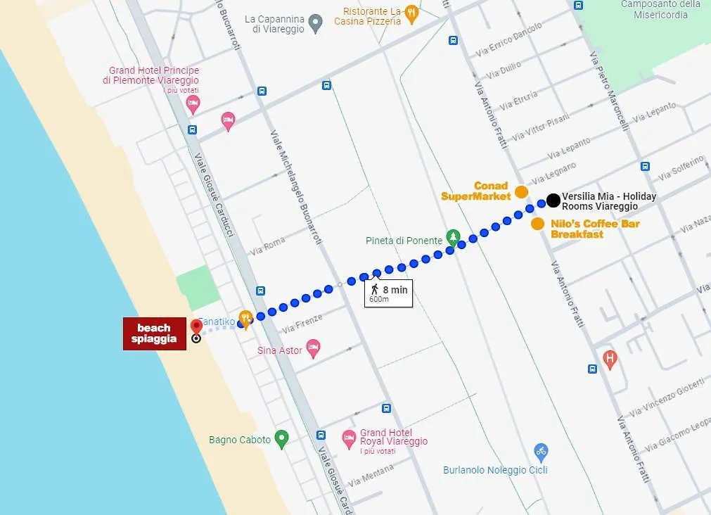 招待所 Versilia Mia - Beach At 8Min By Walk! New Rooms! Air Condition! 维亚雷焦 意大利